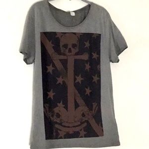 H&M Gothic, Skeleton, Stars Short Sleeve Tee, Graphic. Holiday, Halloween
